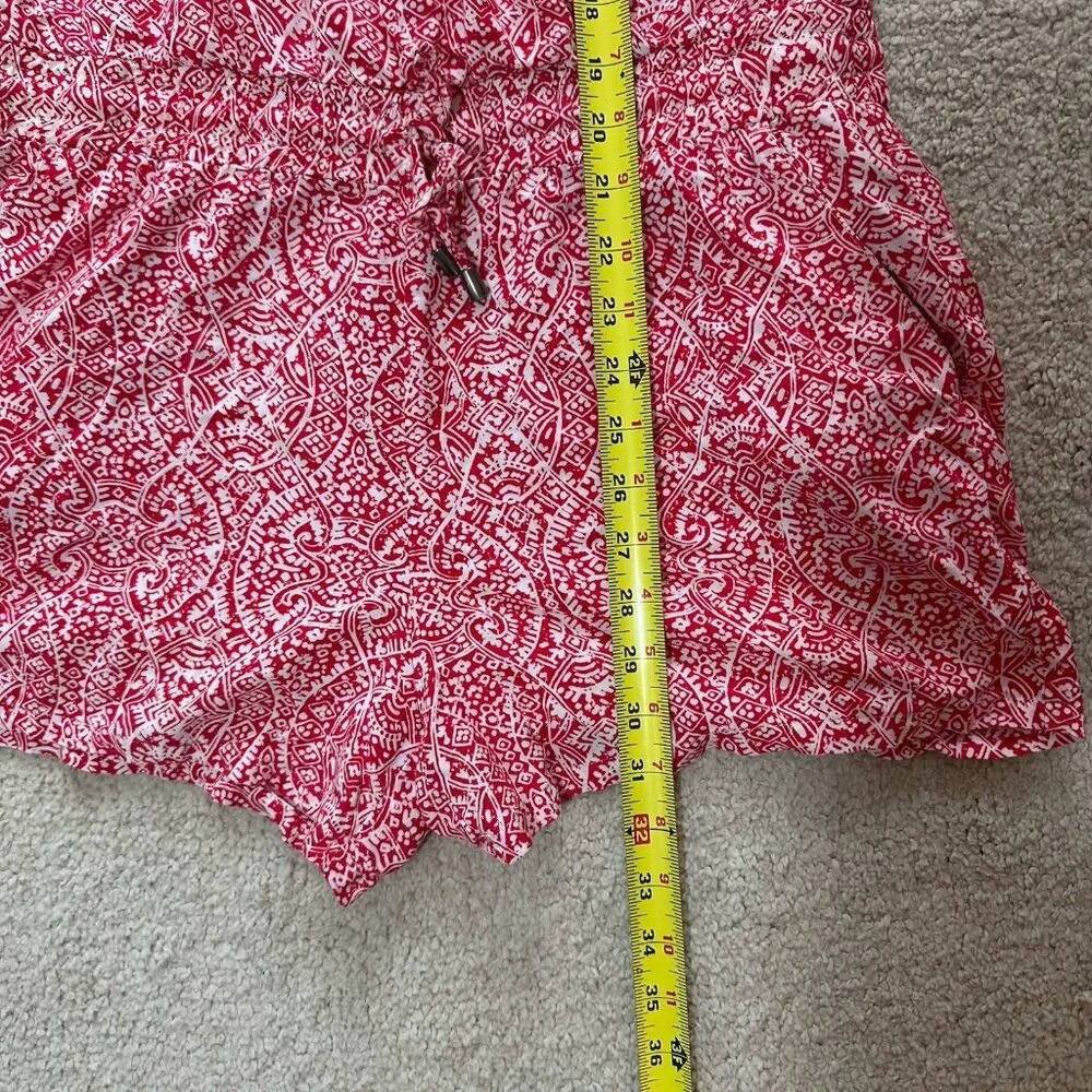 Splendid Romper Women’s Medium Red And White Rayon Drawstring Spaghetti Strap - Picture 13 of 16